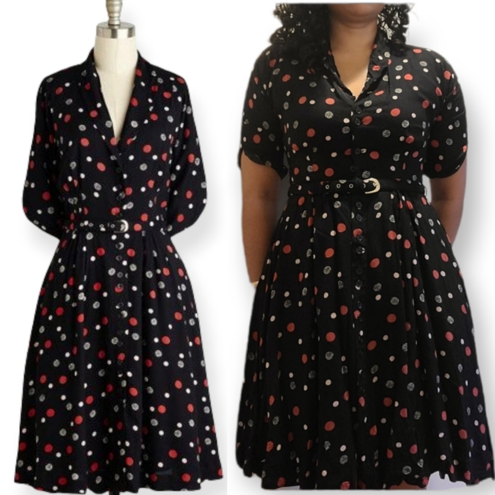 Modcloth Emily & Fin Time of My Livelihood 50s Pinup Belted Dress
